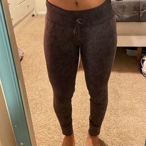 PINK grey ribbed joggers